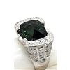 Image 11 : Glamorous Green Tourmaline and Pave Diamond Ring
