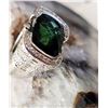 Image 1 : Glamorous Green Tourmaline and Pave Diamond Ring