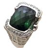 Image 8 : Glamorous Green Tourmaline and Pave Diamond Ring