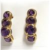 Image 4 : Graduating and Curved Genuine Amethyst Earrings