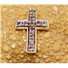 Image 3 : 14K Yellow Gold Cross with Genuine Tanzanite