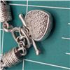 Image 5 : Sterling Silver Toggle Bracelet with Dangling Pave' Diamond Heart