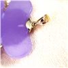 Image 6 : Lavender Jade Koala Bear Pendant with Ruby Eyes