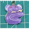 Image 7 : Lavender Jade Koala Bear Pendant with Ruby Eyes
