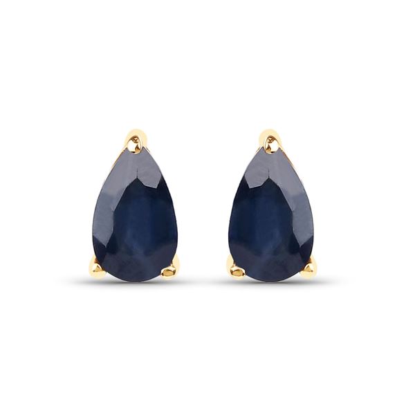 Minimalist Blue Sapphire Pear-Cut Earrings 14K