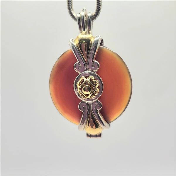 Dark Orange Jade Pi Stone Interchangeable Necklace