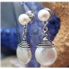 Image 2 : Honora Coin & Drop Cultured Pearl Dangle Earrings