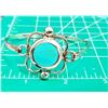 Image 10 : Sterling Silver Hinged Bracelet with Turquoise