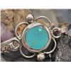 Image 2 : Sterling Silver Hinged Bracelet with Turquoise