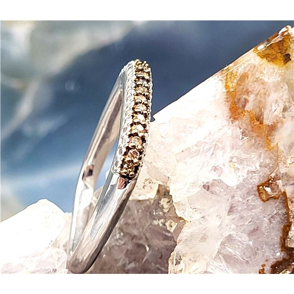 Champagne Diamond Square Slide-Thru Pendant .925