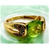 Image 1 : East-West Peridot and Blue Diamond Ring