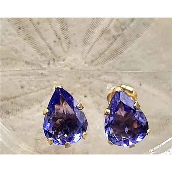 2.00 CTW Tanzanite Solitaire Earrings