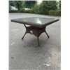 Image 1 : NEW RATANA 48 X 48 DARK BROWN OUTDOOR PATIO TABLE WITH TEMPERED GLASS TOP, RETAIL $599 USD 2 BOX LOT