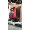 Image 1 : CENTURY 10 AMP BATTERY CHARGER, DESK LIGHT, STANLEY STAPLER, MICROPHONE ETC