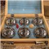 Image 2 : NEW WOOD CASED BOCCE BALL SET