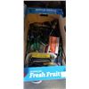 Image 1 : BOX OF HAND TOOLS INCLUDING CRIMPERS, TUBE BENDER, SCREWDRIVERS ETC.