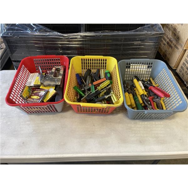 HAMMER TACKERS, STAPLERS, STAPLES, TIN SNIPS AND SCREWDRIVERS