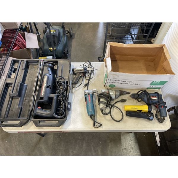 CRAFTSMAN RECIPROCATING SAW WITH BOX OF POWER TOOLS
