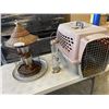 Image 1 : PET MADE PET CARRIER AND TWO BIRD FEEDERS