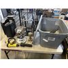 Image 1 : PAPER SHREDDER AND TOTE WITH ASSORTED HARDWARE AND SHOP SUPPLY