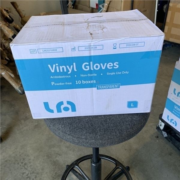 CASE OF NEW VINYL GLOVES SIZE LARGE 1000CT