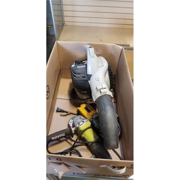 RYOBI BLOWER, GRINDER AND DEWALT DRILL