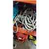 Image 1 : AXE, CROWBAR, TWO SQUARES AND 3/8 IN ROPE