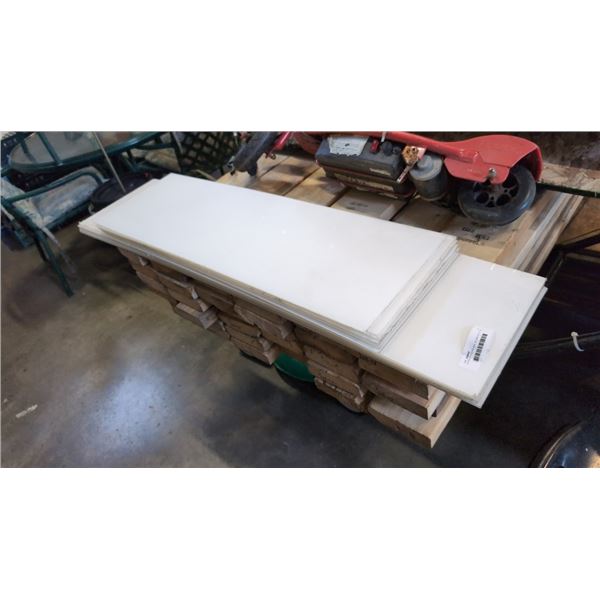 12 PCS OF PLEXIGLASS, 35  AND 47  X 11  X 3/16  THICK