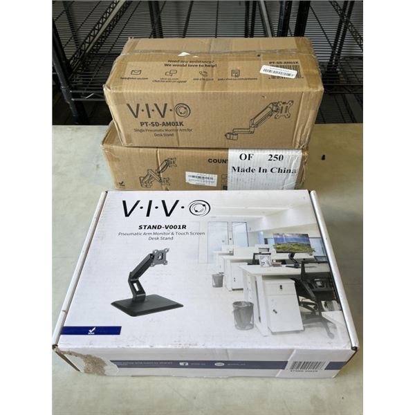 VIVO DUAL ADJUSTABLE MONITOR MOUNT, SINGLE MONITOR ADJUSTABLE MOUNT AND SINGLE MONITOR DESK STAND
