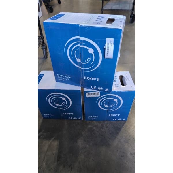 3 BOXES OF CAT 6 CABLE