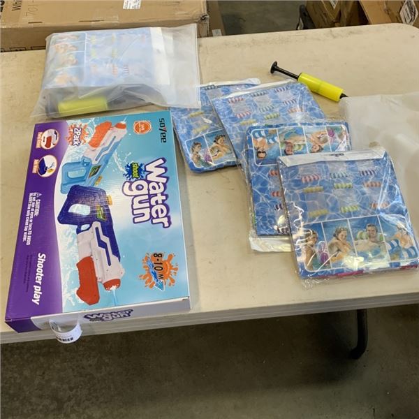 8 NEW FLOATIES AND A WATER GUN