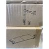 Image 3 : 2 VIVO DUAL MONITOR DESK MOUNTS, SINGLE MONITOR DESK MOUNT, AND KEYBAORD TRAY