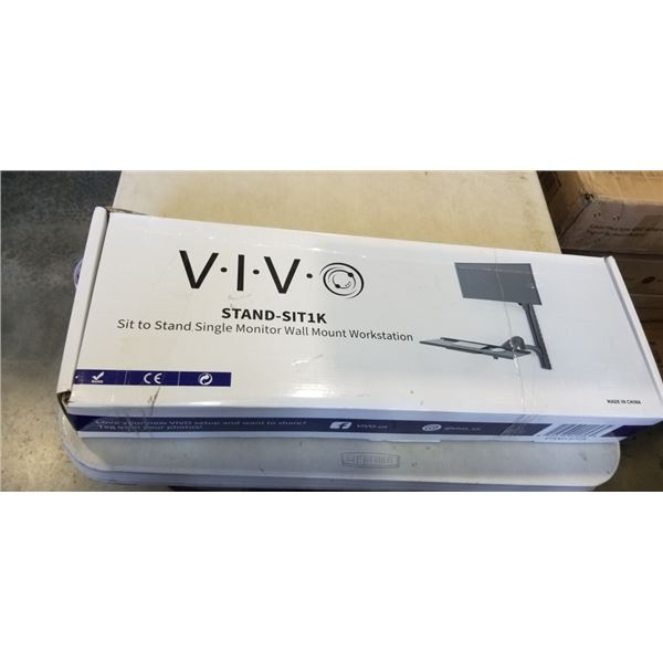 SINGLE SIT TO STAND MONITOR WALL MOUNT WORKSTATION