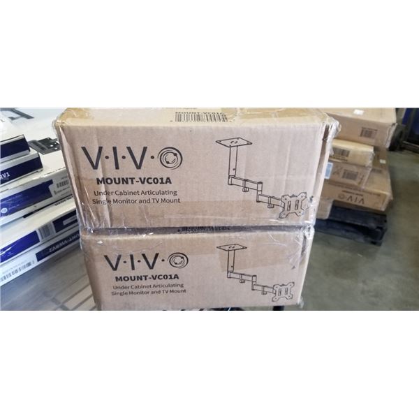 2 UNDER CABINET ARTICULATING SINGLE MONITOR AND TV MOUNTS