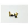 Image 2 : GOLD PLATED STERLING SILVER BLUE SAPPHIRE (1.92CT) WITH CZ (0.08CT) EARRINGS, W/A $430.00. SAPPHIRE 