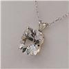 Image 1 : STERLING SILVER NATURAL WHITE TOPAZ (3.4CT) PENDANT WITH STERLING SILVER CHAIN, RETAIL $300.00.