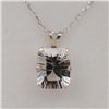 Image 2 : STERLING SILVER NATURAL WHITE TOPAZ (3.4CT) PENDANT WITH STERLING SILVER CHAIN, RETAIL $300.00.