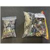 Image 1 : 2 SMALL BAGS OF ASSORTED ESTATE AND COSTUME JEWELLERY