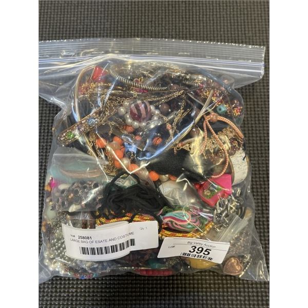 LARGE BAG OF ESATE AND COSTUME JEWELLERY