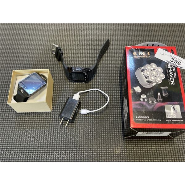 6 IN 1 ELECTRIC SHAVER AND 2 SMART WATCHES, BOTH WORKING ONE IS NEW