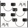 Image 1 : DURABLE ALUMINUM ALLOY 4-PACK SELF-ADHESIVE SECURITY LOCKS WITH KEYS - DURABLE ALUMINUM ALLOY