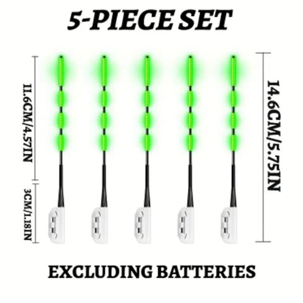 FISHING BAIT INDICATOR, 5PCS SET, FISHING ROD TIP LIGHT AND 175 PC FISHING CONNECTOR SET