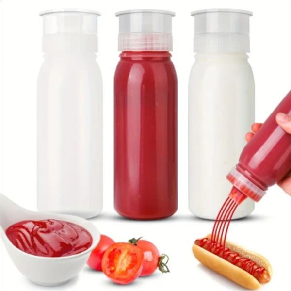 3-PACK OF PLASTIC CONDIMENT SQUEEZE BOTTLES: HANDWASH ONLY
