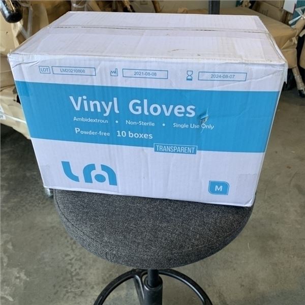 CASE OF NEW VINYL GLOVES SIZE MEDIUM 1000CT