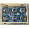 Image 2 : NEW WOOD CASED BOCCE BALL SET