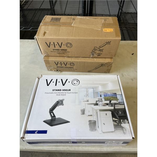 VIVO DUAL ADJUSTABLE MONITOR MOUNT, SINGLE MONITOR ADJUSTABLE MOUNT AND SINGLE MONITOR DESK STAND