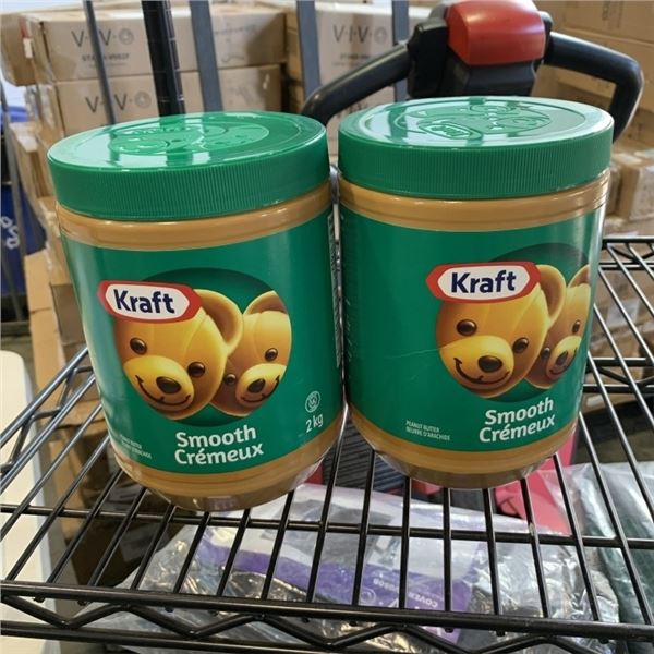 2 NEW KRAFT PEANUT BUTTER, SMOOTH 2KG