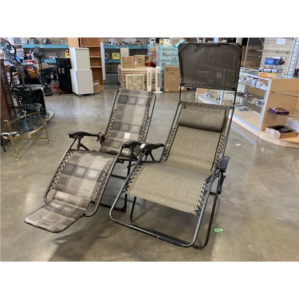 2 ZERO GRAVITY PATIO LOUNGE CHAIRS
