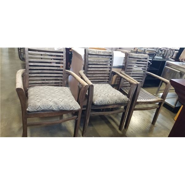 THREE RUSTIC PATIO CHAIRS