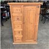 Image 1 : MEXICAN STYLE WARDROBE DRESSER WITH 5 DRAWERS AND CUPBOARD
